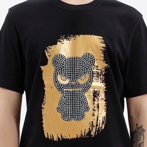 送料無料 【HIPANDA ハイパンダ】メンズ Tシャツ MEN'S RHINESTONE PANDA SHORT SLEEVED T-SHIRT / BLACK・GREEN