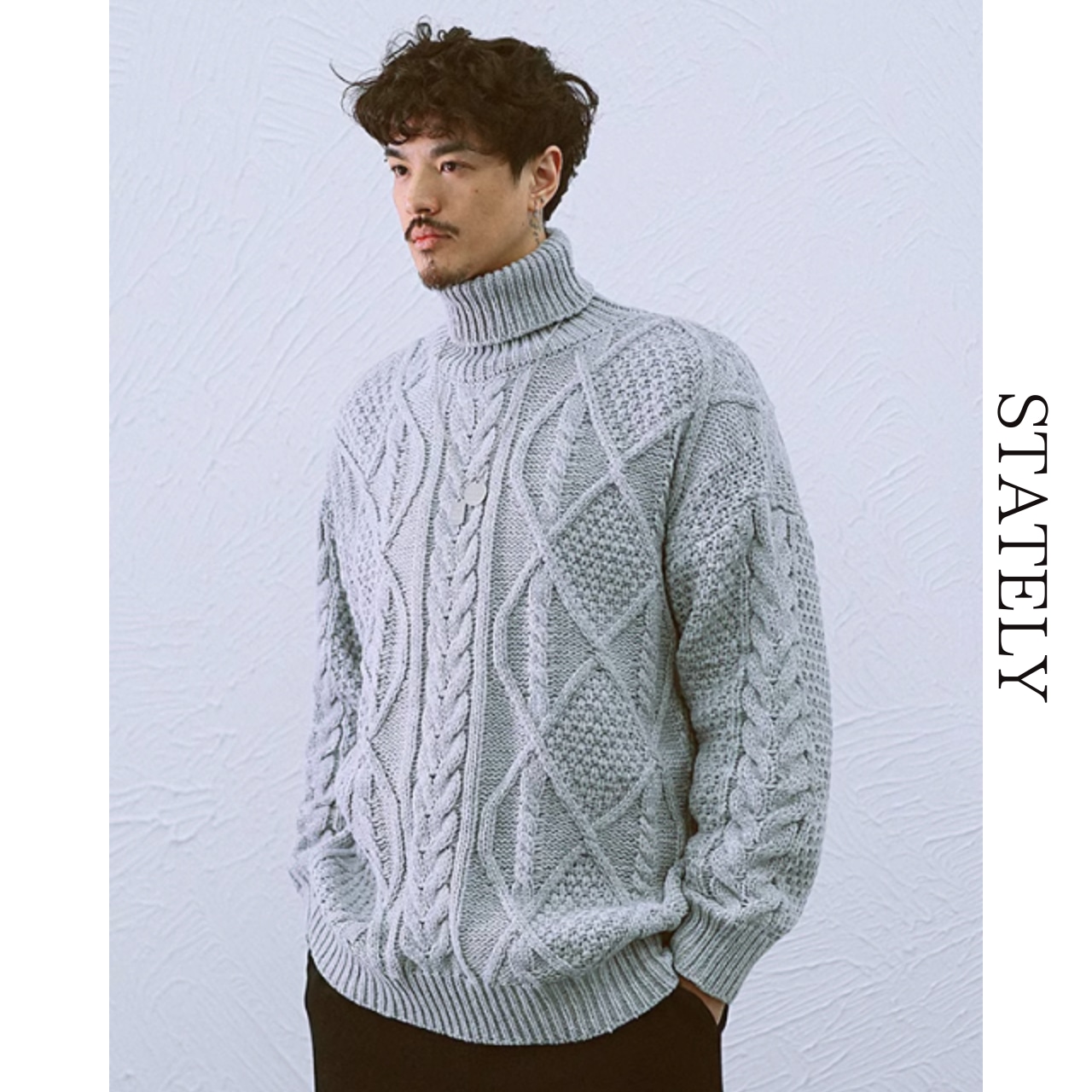 タートルネック ボリューム ケーブルニット/2color_T46・画像5