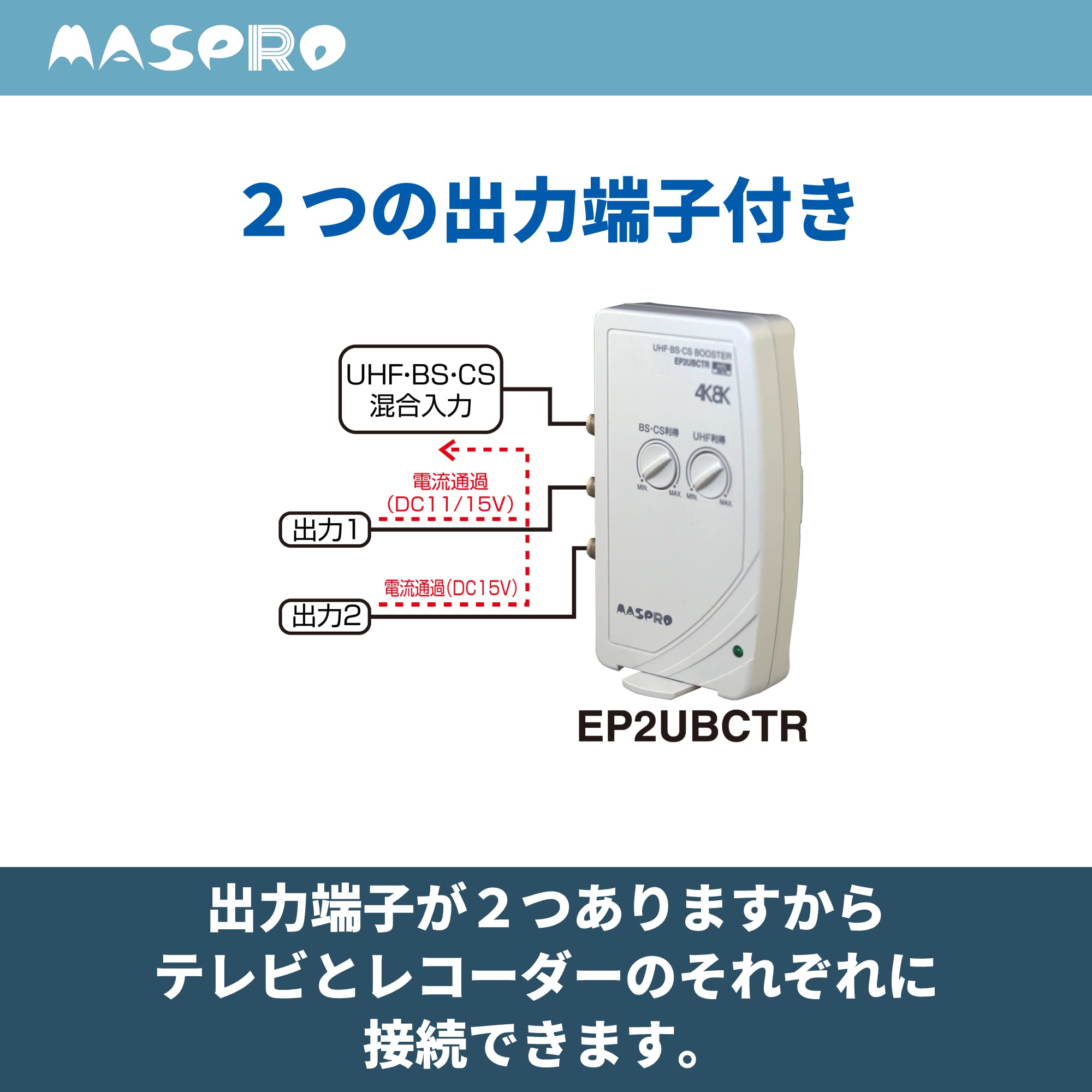 マスプロ電工(MASPRO) 3224MHz対応 UHF・BS・CS テレビレコーダー