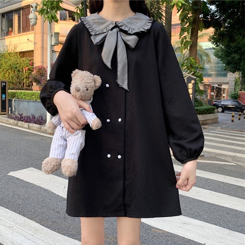 ✞りぼんAラインソリッドカラージャンパースカート ジャンプスーツ ウィンター大人女子☆秋冬 ステッチ ✞ゴスロリ SM ミリ 甘ロリ クラロリ 和ロリ エレガント 黒ロリ 姫ロリ 華ロリ BB-BB50570077650