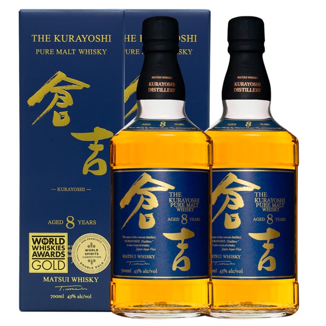 【2本セット】倉吉8年 松井酒造 ピュアモルトウイスキー 43度 700ml 正規品 国産 ウイスキー 長期熟成 ホワイトオーク樽 倉吉蒸溜所 メーカー公式 whiskey