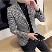 plaid blazer men suit jacket 00215