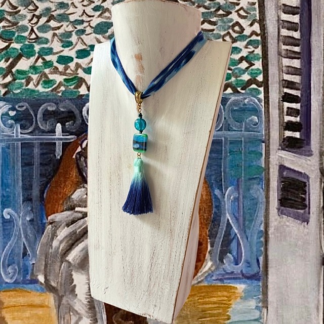 シェルストライプネックレス