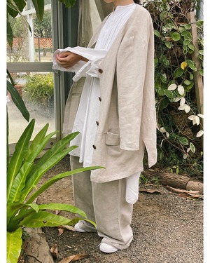 Linen Shirt &Wide Pants Set-up