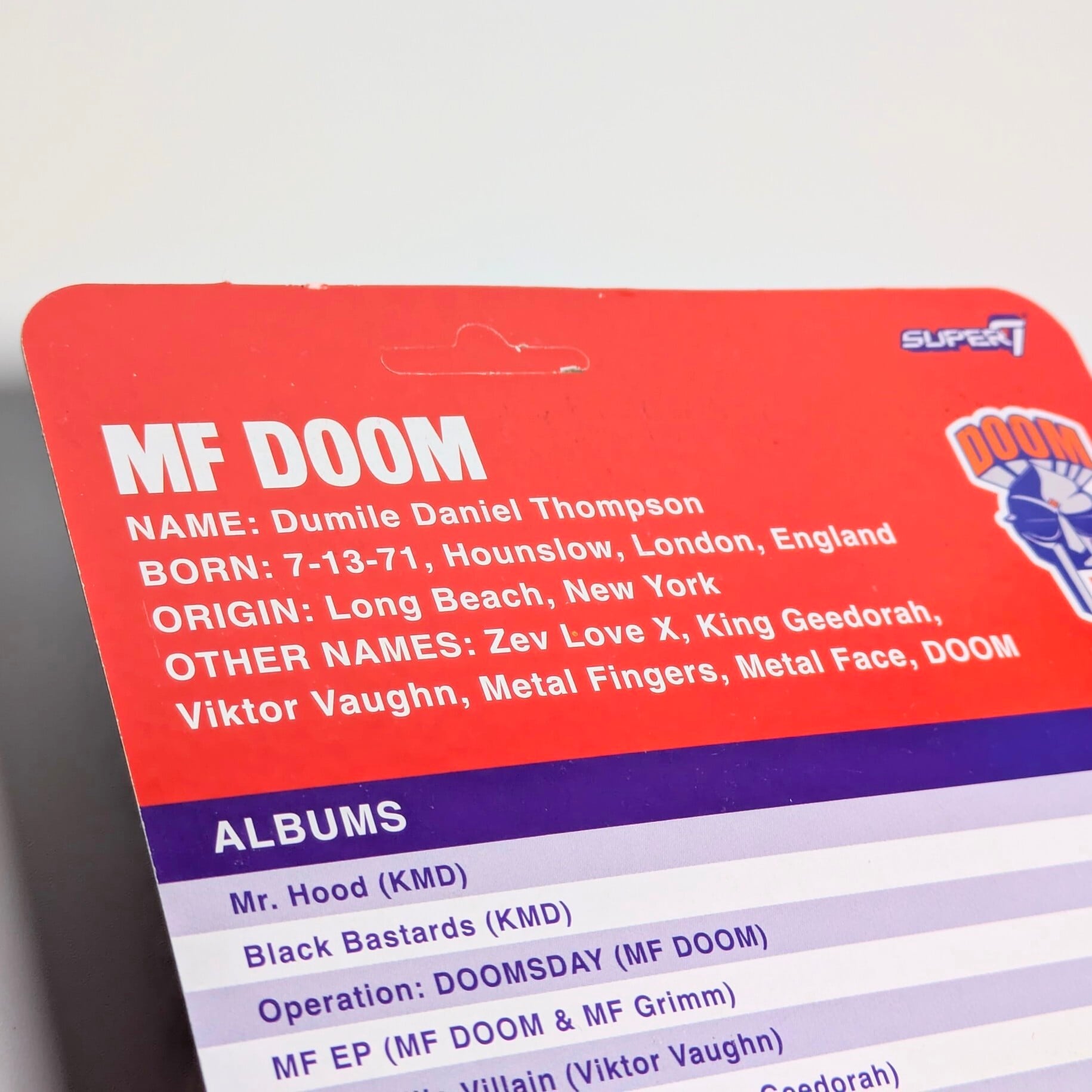 スーパー7 ReAction Figures 】MF DOOM SUPERVILLAIN METALFACE