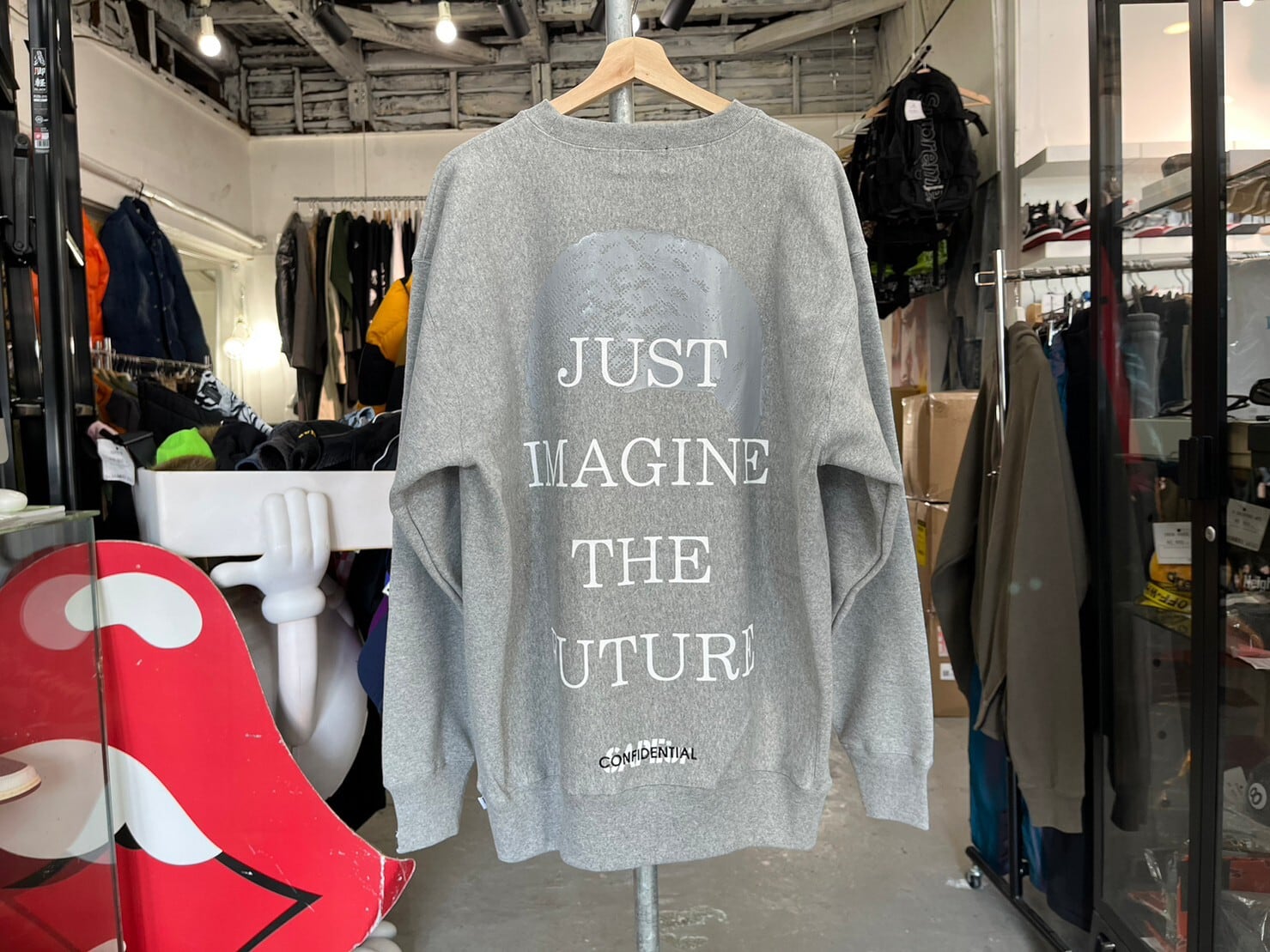 SAPEur JUST IMAGINE THE FUTURE DoTMAN CREWWNECK SWEAT GREY XL 