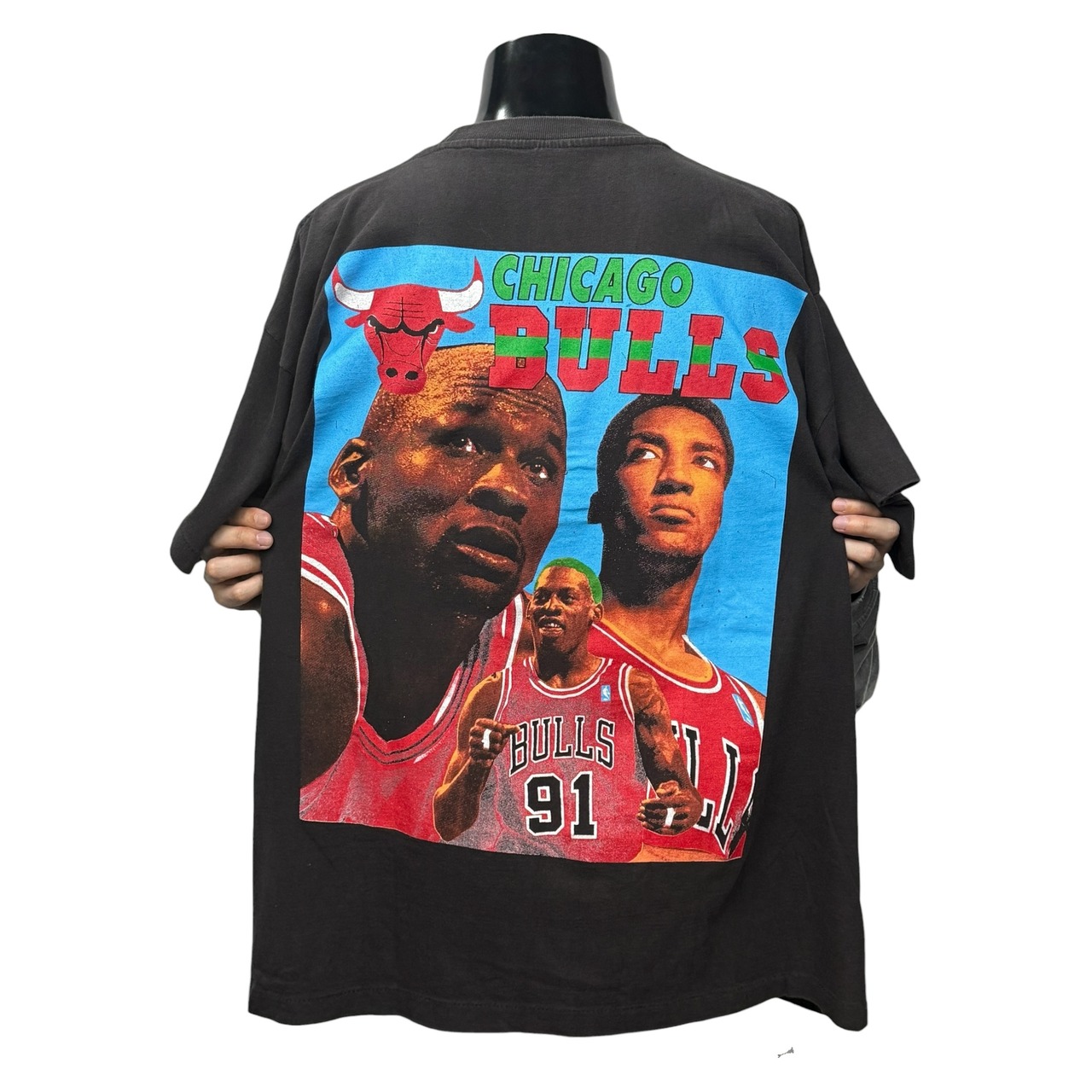 【CHICAGO BULLS】シカゴ・ブルズ "MICHAEL JORDAN PIPPEN & RODMAN" 90's RAPtee Vintage Tシャツ