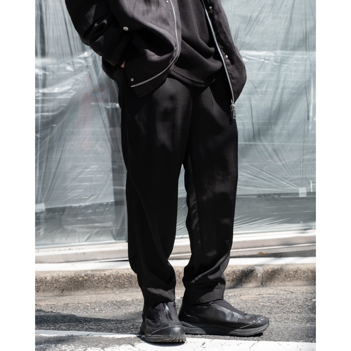 kujaku] (クジャク) P-319 hem tuck easy pants | Clique Tokyo