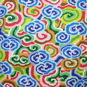 8/21発売！USAコットン Kaffe Fassett（布幅X50cm単位カット）Cloud Scrolls PWPJ138.BLUE