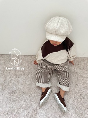 【Lovin'】ホットチョコスウェット 80〜130cm ベージュ/オートミール 241026