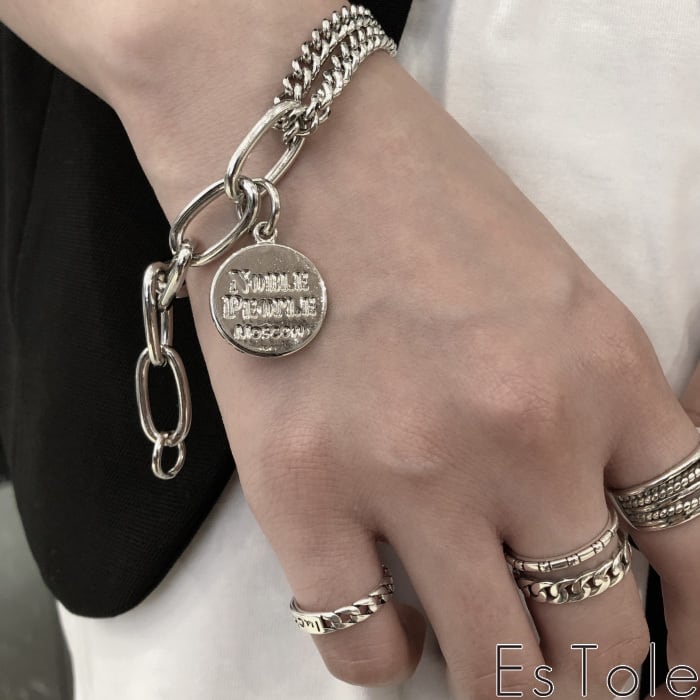 シルバーブレスレット(チェーン、パンク、ティファニー