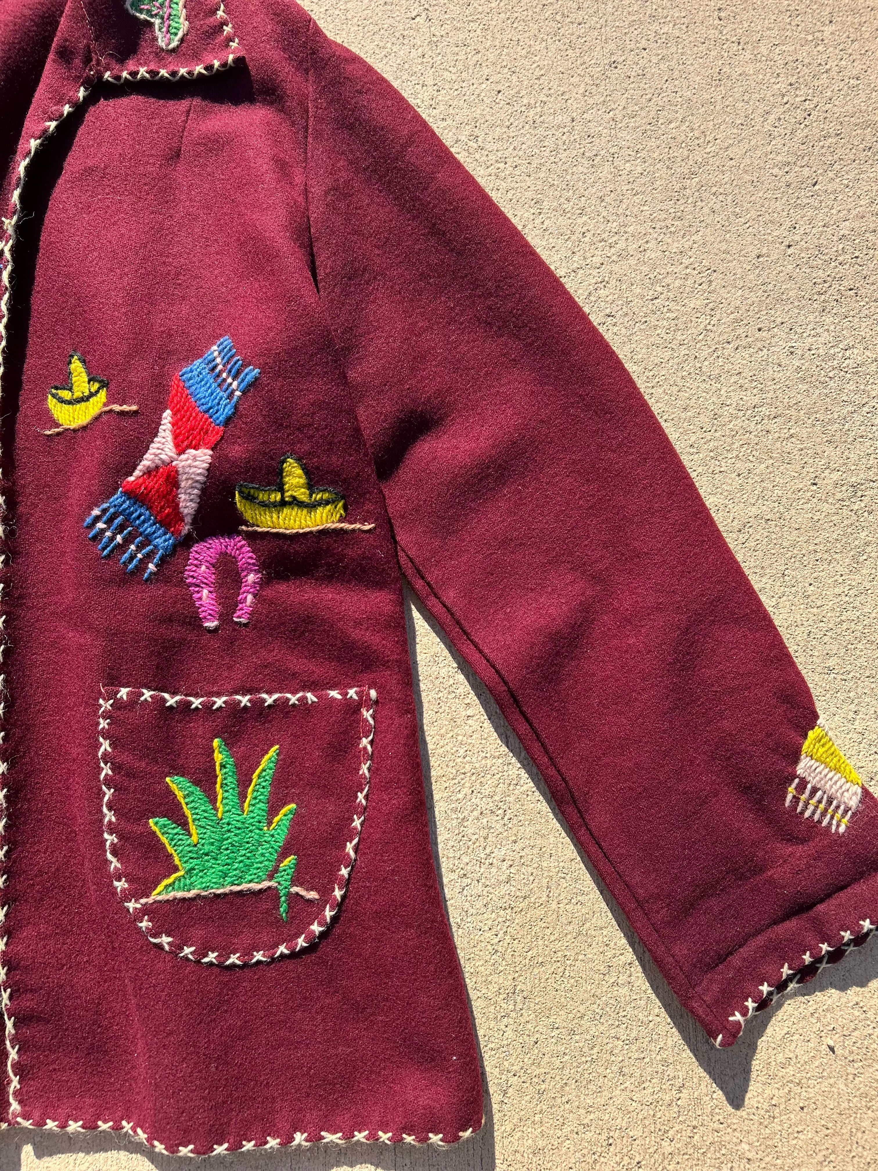 Vintage Mexican Burgundy Jacket / ヴィンテージ メキシカン ウール