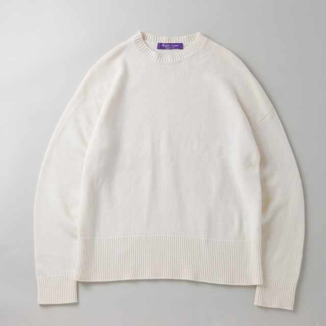 【未使用】Ralph Lauren Purple Label special cashmere Knit sweater made in Italy big size excellent condition/ ラルフローレン パープルレーベル スペシャル カシミヤ ニット セーター サイズXL  オフホワイト イタリア製 定価約30万  未使用 一級品