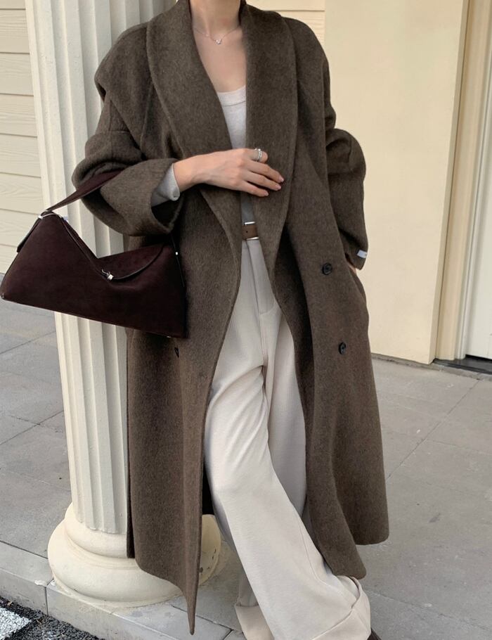 25aw】Double-Button Wool Long Coat_3colors | mienneミアンヌ