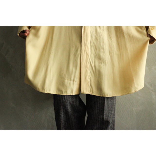 2xl オーバーサイズ バンドカラー レーヨン ペールバナナ比翼 刺繍デザインシャツ Ot 1023 Cv