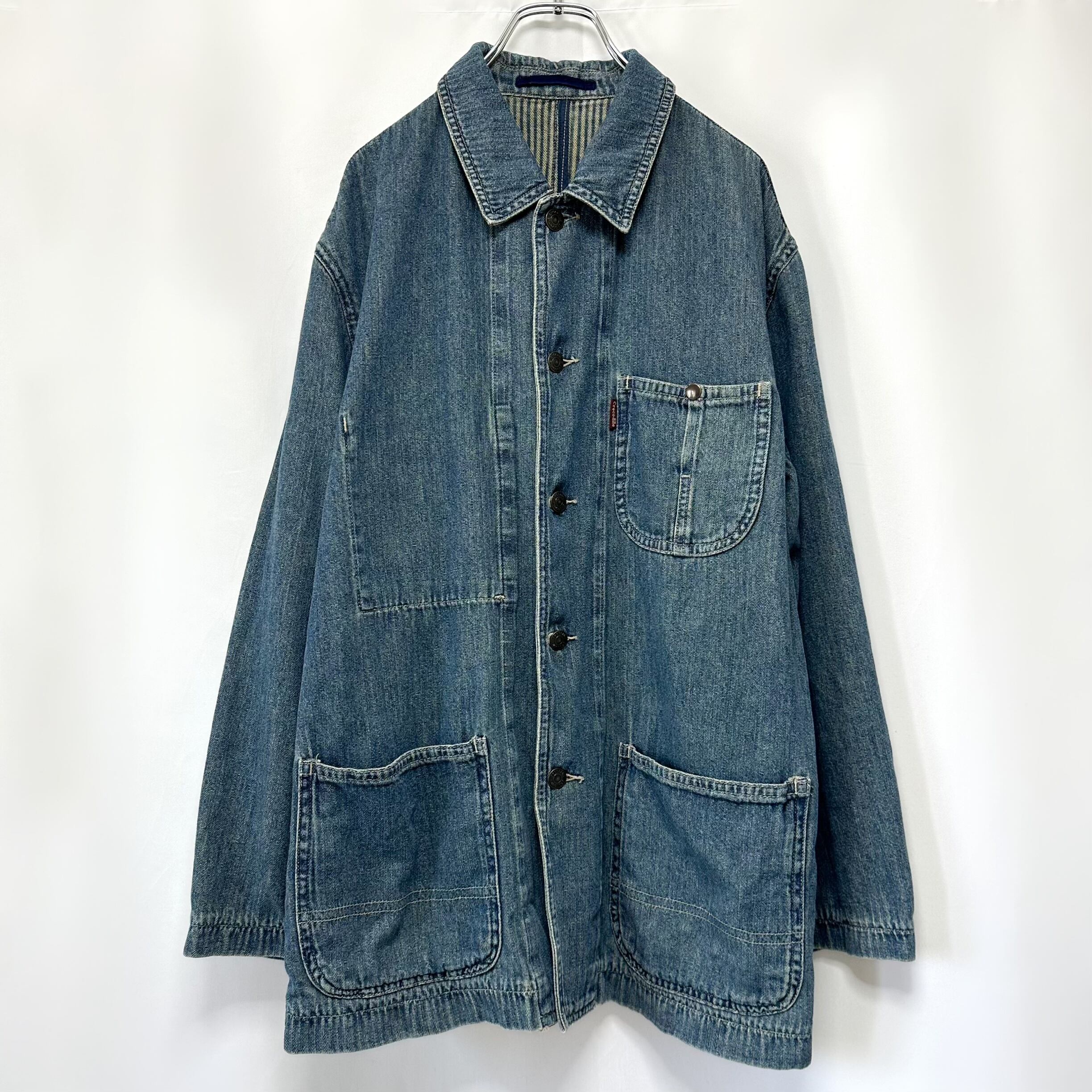 90s lining stripe denim jacket 90年代 デニムジャケット ブルー 裏地