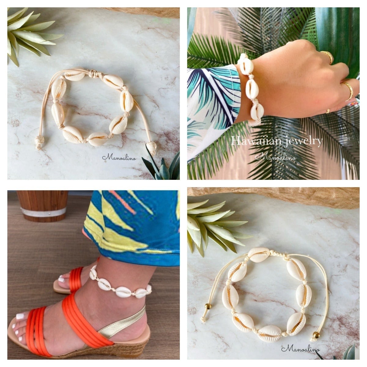 2本set Hawaiian Cowley Shell Bracelet ハワイアンカウリーシェルブレスレット アンクレット Manoalino Hawaiianjewelry Hawaiianaccessory Select 2本set Hawaiian Cowley Shell Bracelet ハワイアンカウリーシェルブレスレット アンクレット Manoalino Hawaiianjewelry Hawaiianaccessory Select