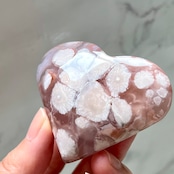 フラワーアゲート ハート3*桜瑪瑙*天然石インテリア*パワーストーン*天然石置き物