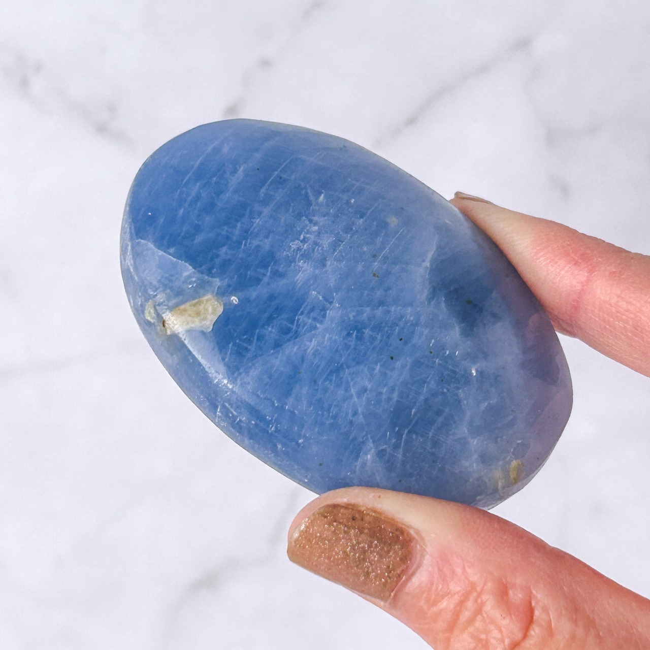 セレスタイト・ペリドット共生 パーム