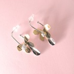 2wayフラワーピアス　ニッケルフリーポスト使用　低アレルギー対応　bittersweet