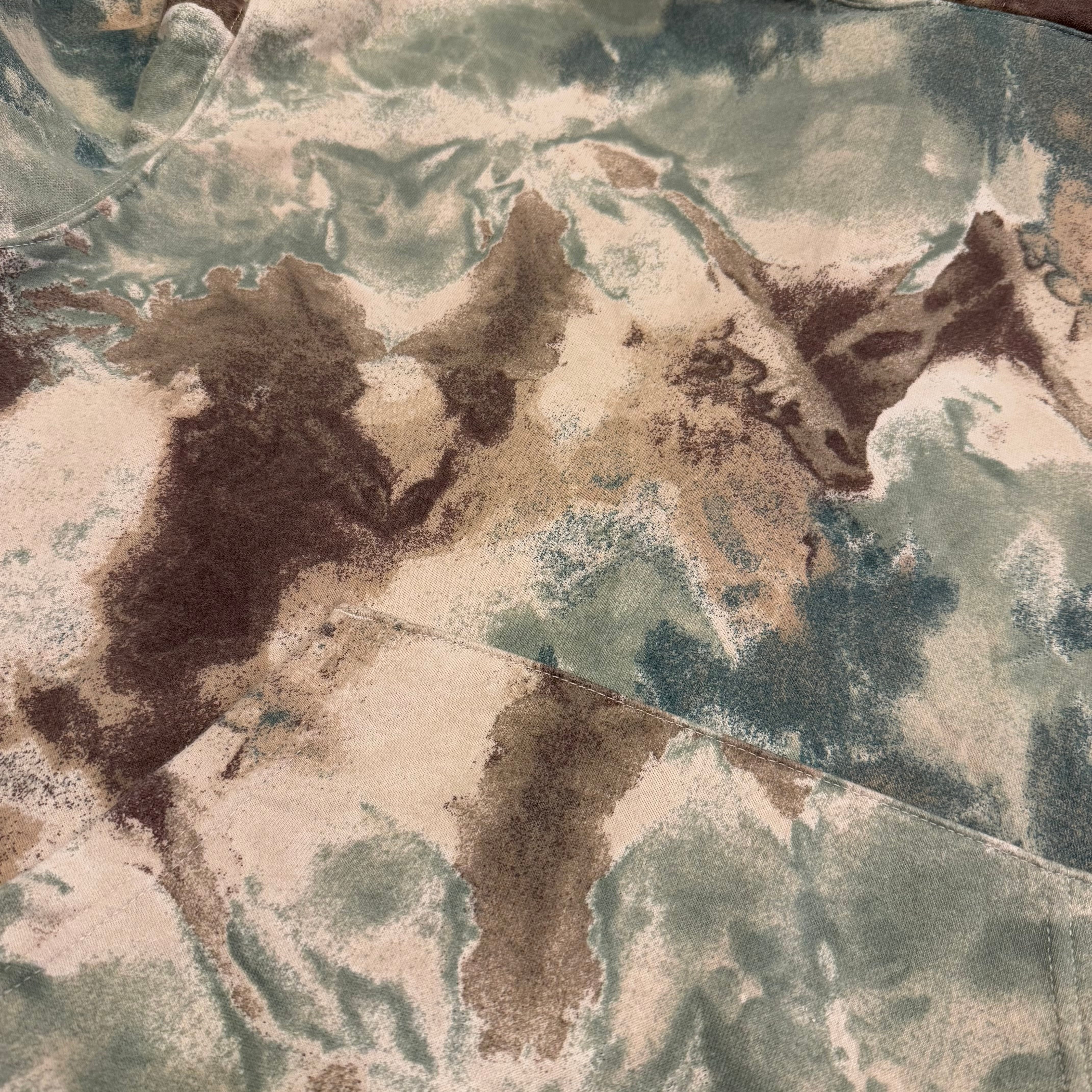 れ*れ様 00s NO BOUNDARIES マーブル柄 フーディ パーカー　墨 マーブル】00's NO BOUNDARIES Marble Camo Hoodie | spike osu