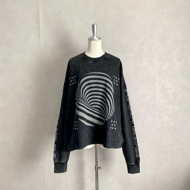 magicalcircle vintagewash crewneck cutsweat / ブラック【HYPOCRITE】