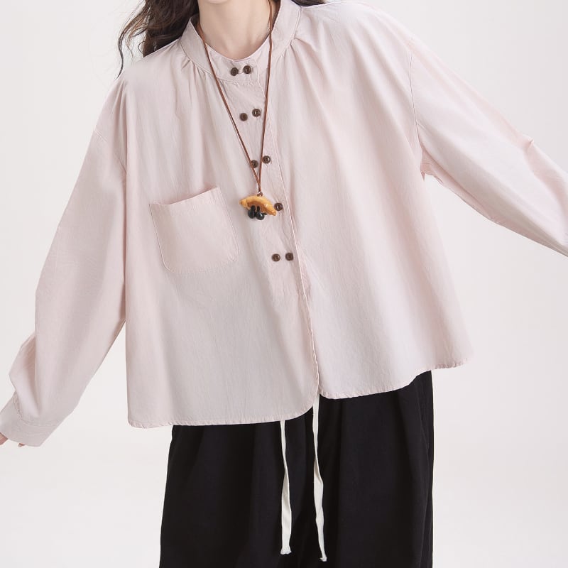 ダブルボタンブラウス M2111