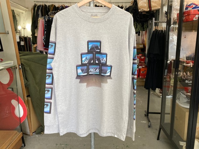 PALACE PTV LONG SLEEVE TEE GREY LARGE 66512