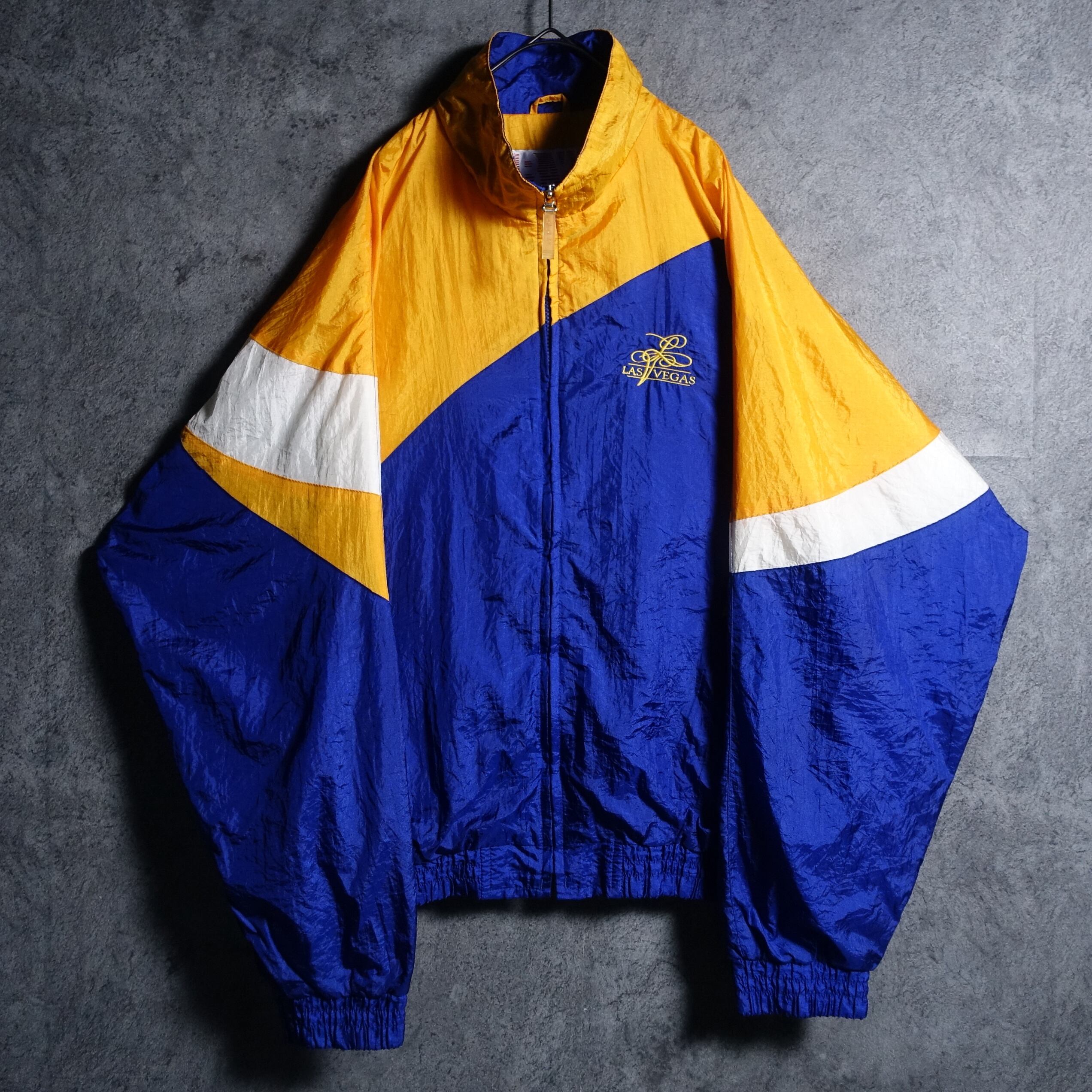 Multicolor “LASVEGAS” Embroidered Design Nylon Jacket
