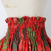 フラダンス 衣装 パウスカート レッド系 Lanai 日本製 ハワイアンプリント アロハ フラ ダンス レッスン 練習 シングル スカート フレア 華やか 鮮やか かわいい おしゃれ 軽やか グリーン系 赤 緑 ホワイト系 白 リゾート 軽量 カジュアル エレガント