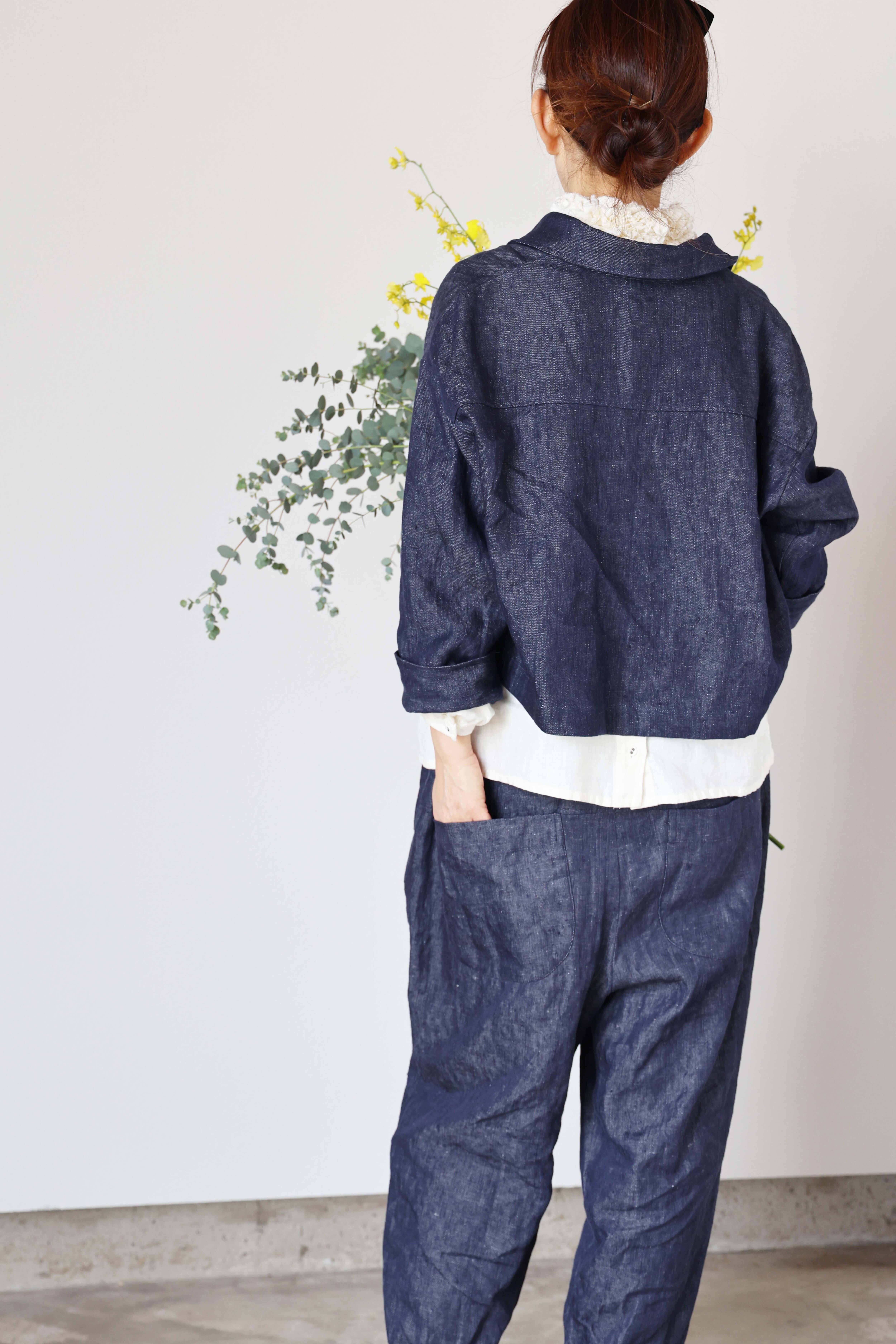 リネンショートジャケット | motomi.m online store