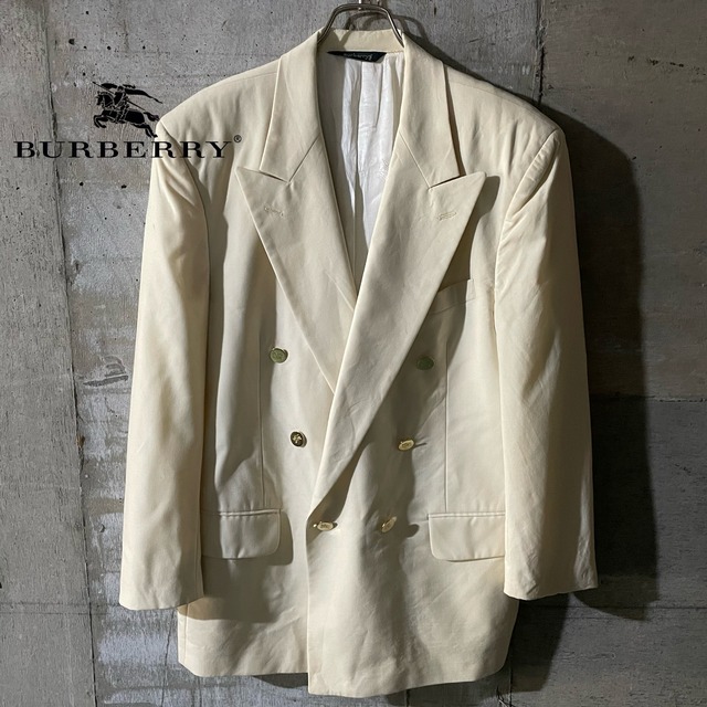 〖BURBERRY〗90's gold-button double tailored jacket/バーバリー 90年代 金ボタン ダブル テーラード ジャケット/lsize/#0307