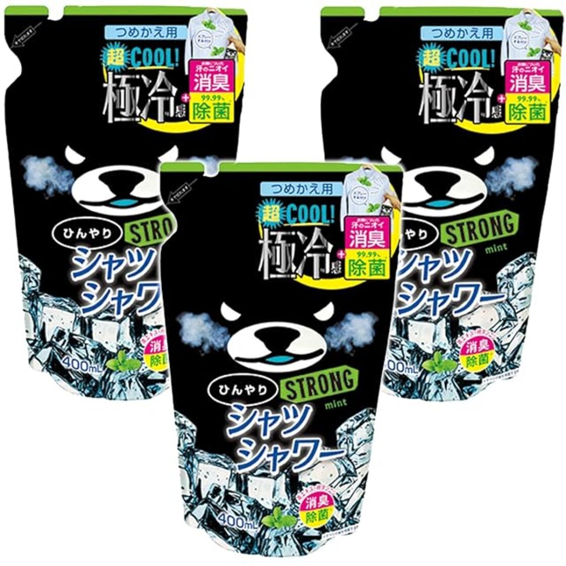 ひんやりシャツシャワー ストロングミント 400ml 詰め替え用【衣類用 