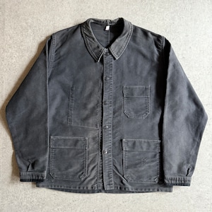 1960s Adolphe Lafont Black Moleskin Jacket 52 Z273