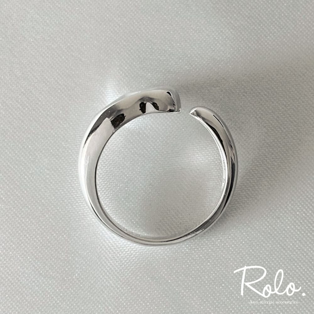 SILVER925 HOLLOW DESIGN RING/シルバー/リング メロウハートオープンリング シルバー925 | Roloshop BASE店
