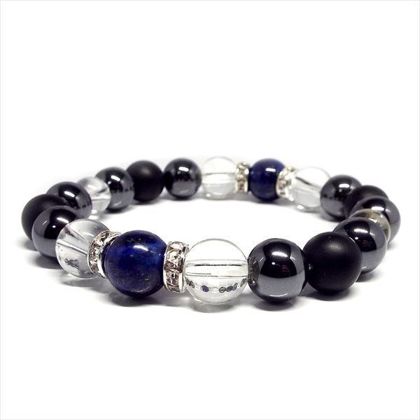 シュシュ  ヘアゴム  パワーストーン  オニキス×ラピスラズリ×クラック水晶 シュシュ ヘアゴム パワーストーン オニキス×ラピスラズリ