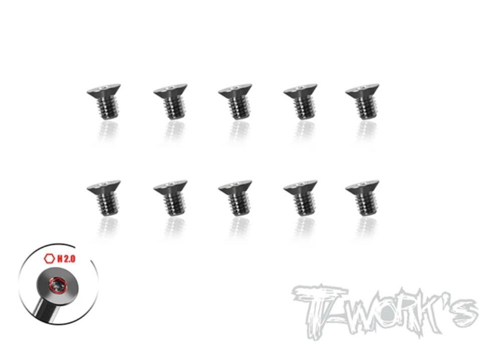 T-Work's TSS-304STC 64チタン製ウルトラシンフラットヘッドスクリュー