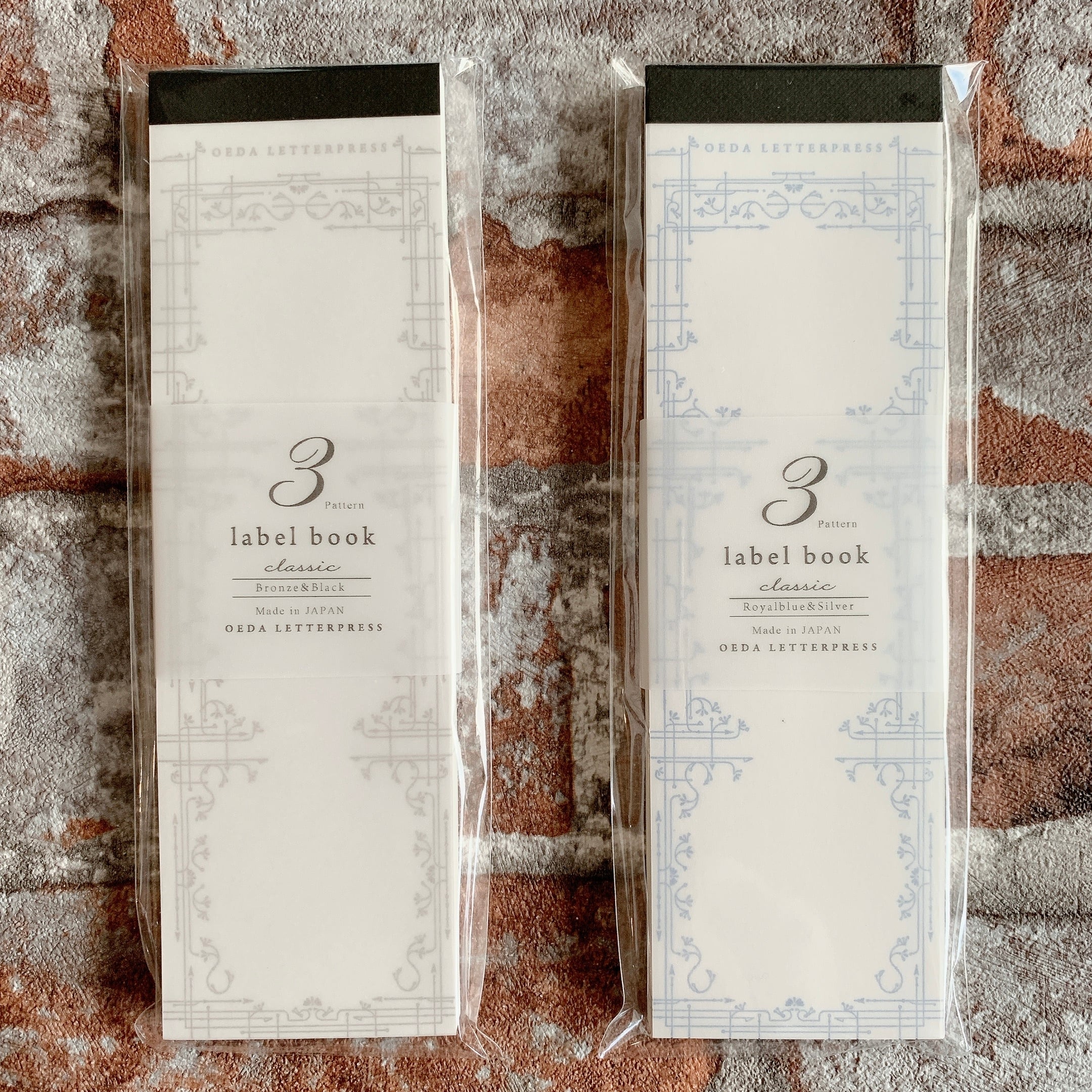 3pattern label book 【クラシック】活版印刷 ラベルブック 大枝活版室