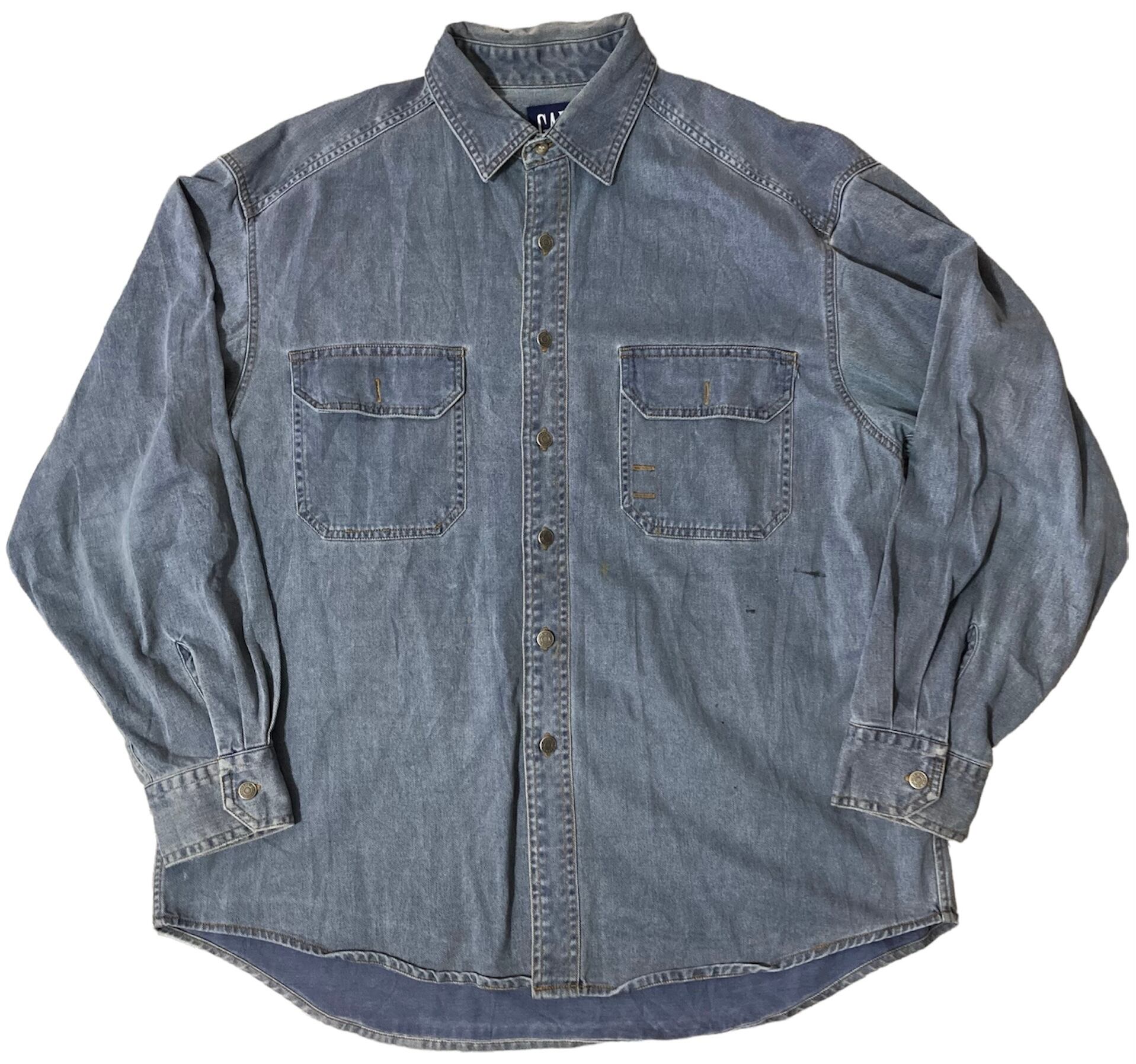 60s GLENN BERRY Stencil Chambray S/S Shirt S / US NAVY タイプ