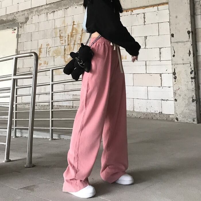 オータムウィンターカジュアルコーデュロイルーズパンツ 薄手 秋物 冬物 ケッペル26821338608