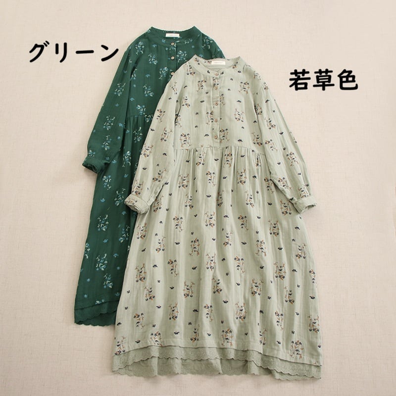 ダブルガーゼ 花柄ワンピース 7col Y 260099 | Raglana