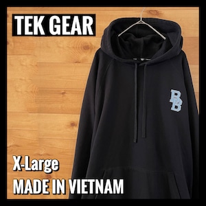 【TEK GEAR】ワンポイント 刺繍ロゴ プルオーバー パーカー XL アメリカ古着