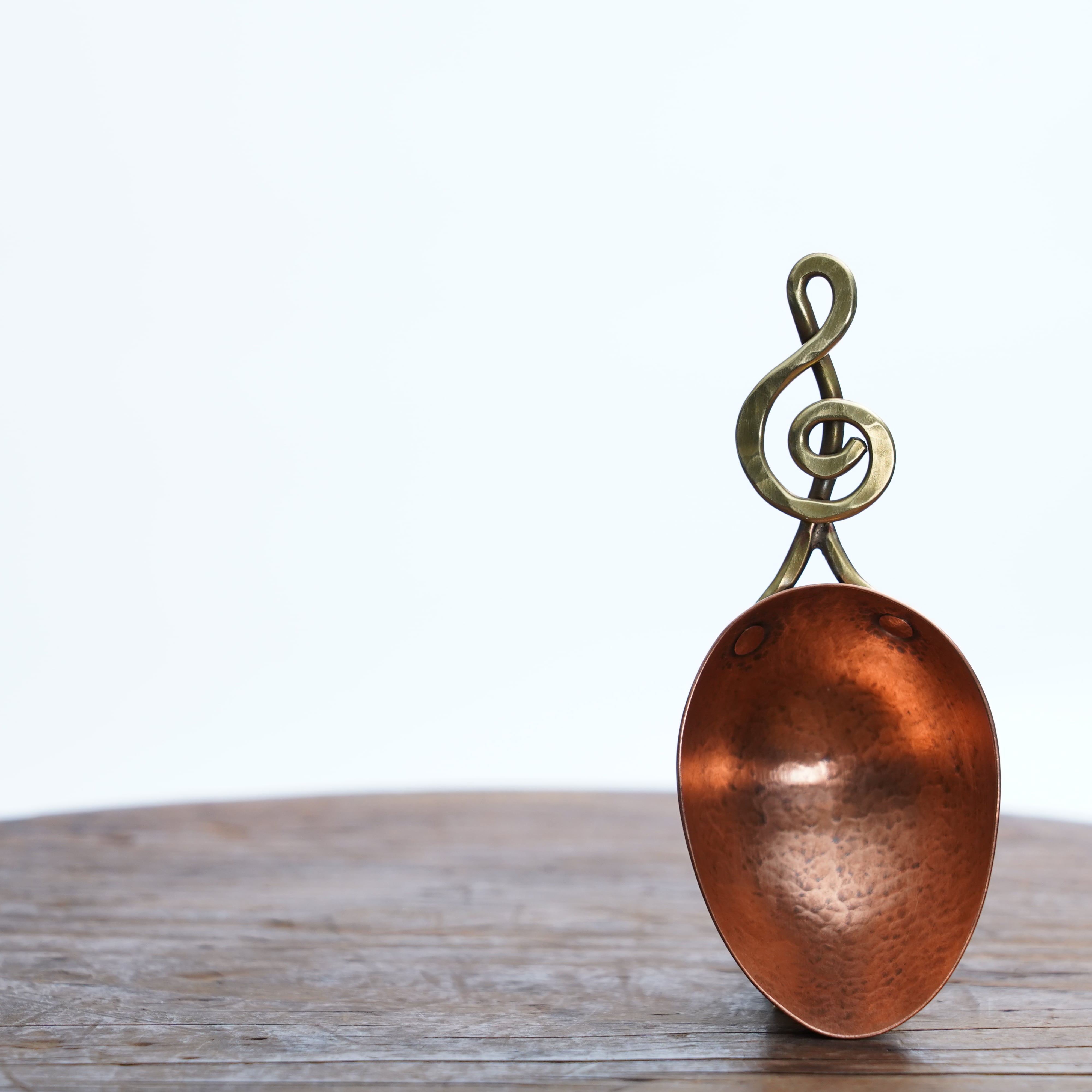 ゆり介 コーヒーメジャースプーン スコップ・ト音記号 【銅 真鍮 鍛金
