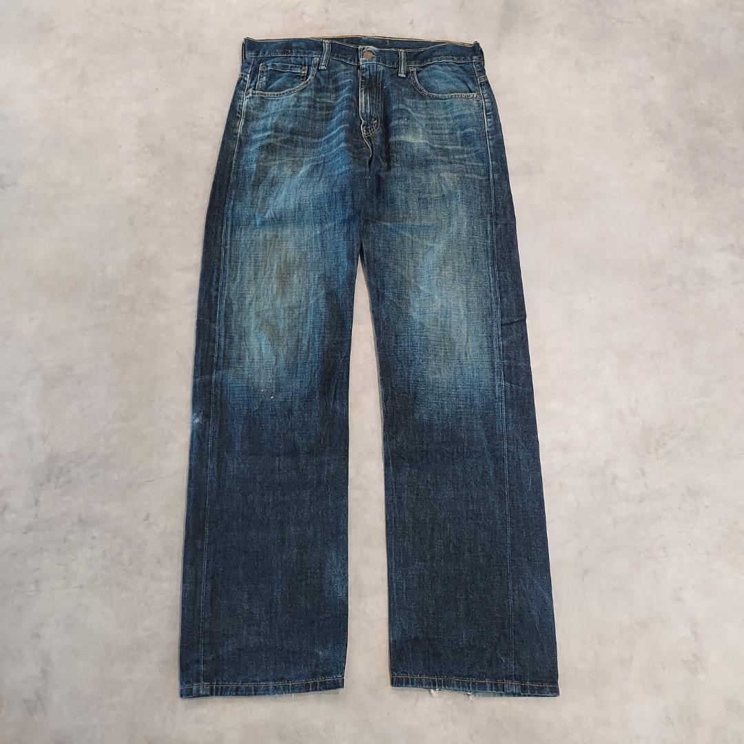 リーバイス569 Levis W32 ワイド バギー 青 古着 ヒゲ 22153
