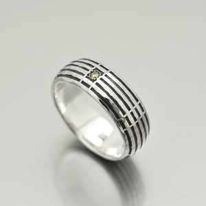 sein silver ring/Light yellow diamond/Ring M