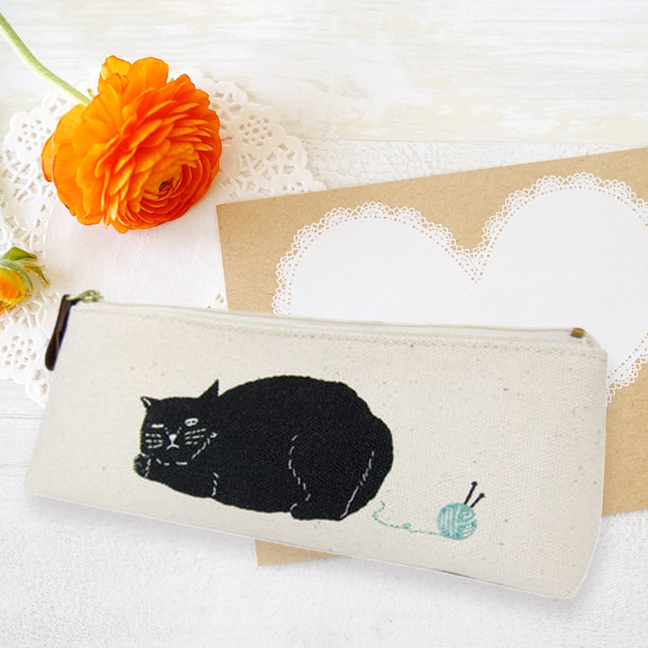 猫柄 ペンケース 化粧ポーチ 黒猫 くろねこ 猫 おしゃれ プレゼント 猫グッズ【221】
