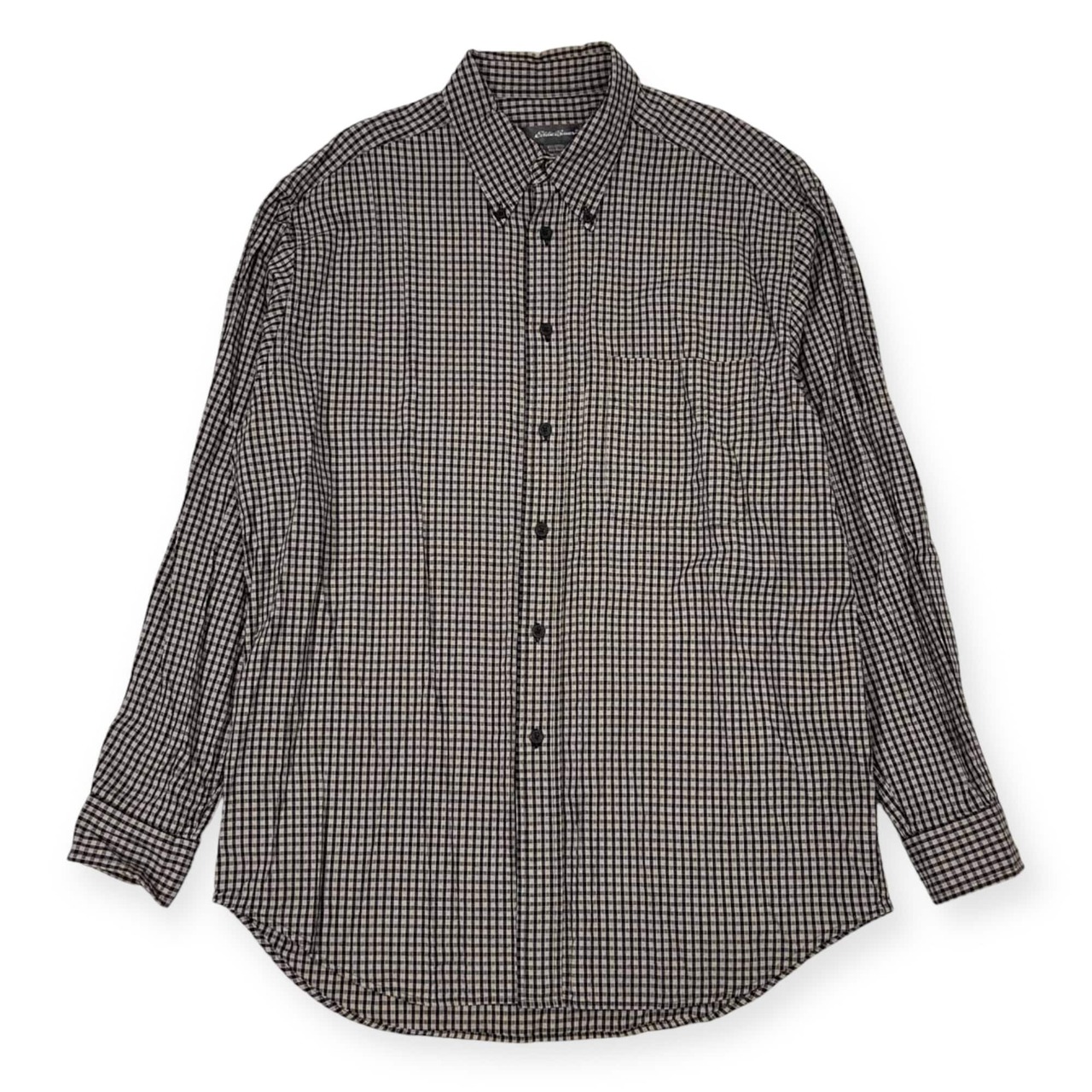 Eddie Bauer エディーバウアー チェック BD ボタンダウン 長袖シャツ M/メンズ レーヨン混 アウトドア