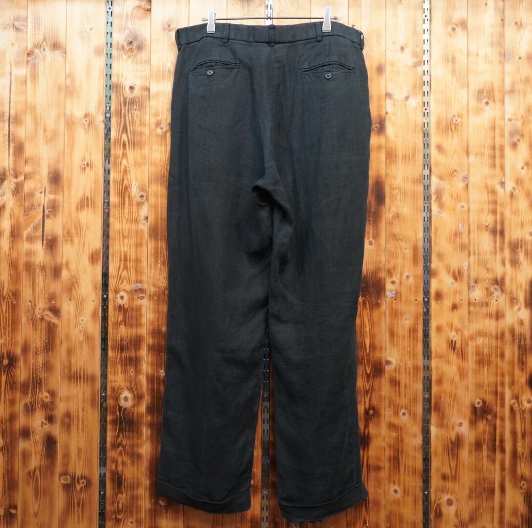 ralphlauren 黒 リネン パンツ W36L30/ラルフローレン ブラック linen