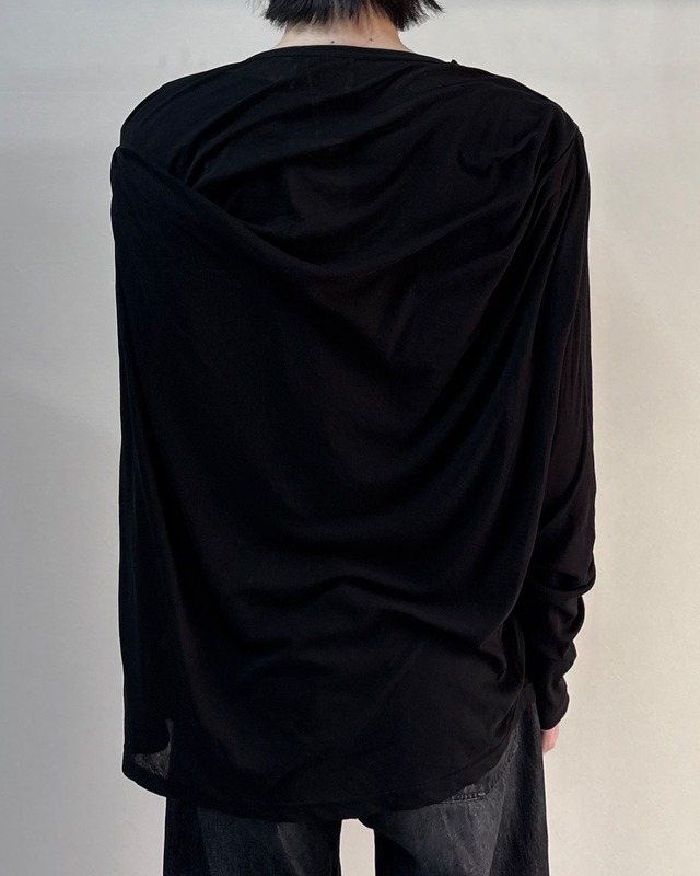 【26SS/Oscar Ouyang】CLAW DRAPE HENLEY LONG SLEEVE TEE