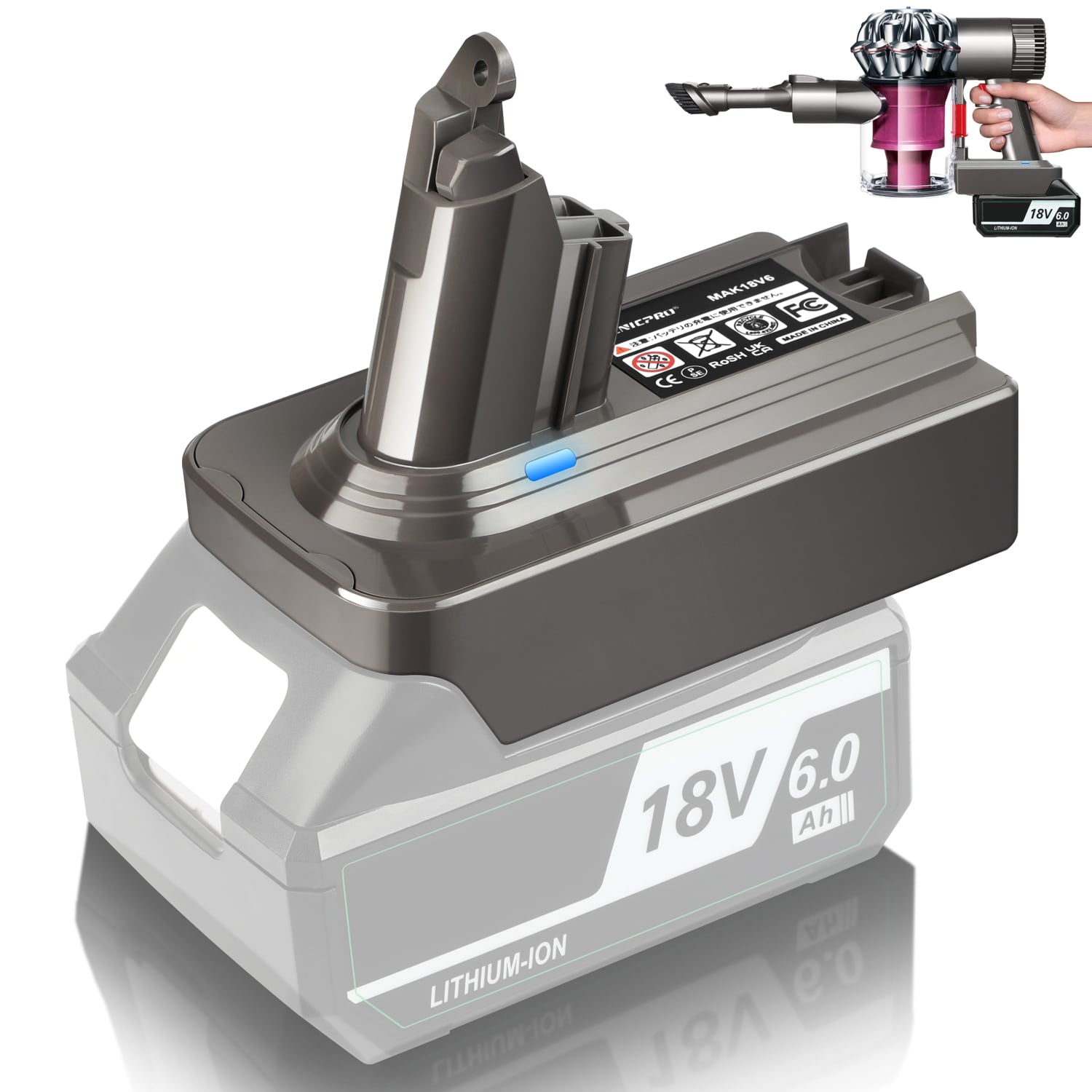dyson makita  18V 仕様 Dyson（ダイソン） 互換 Dyson V6 マキタ 変換 アダプター makita 18V